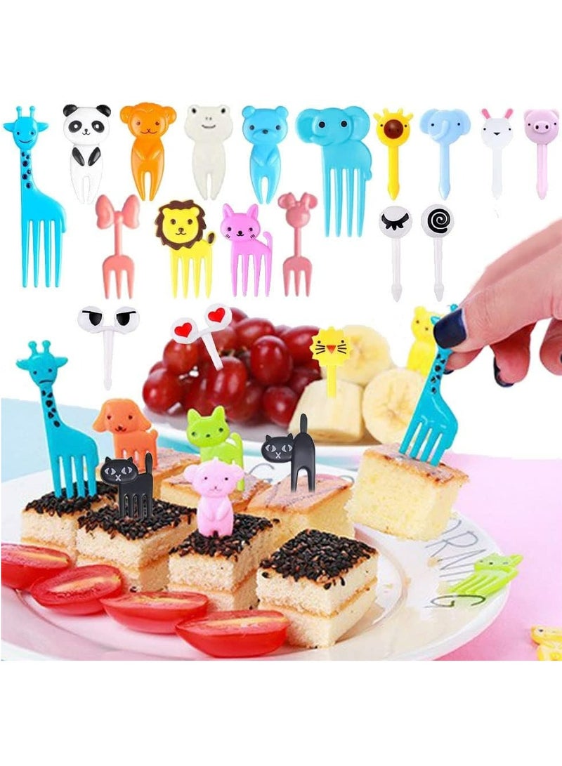 MODERN HOME 100 Pcs Food Fruit Fork Picks for Kids Cute Animals Box Decor Forks Cake Little Forks Dessert Forks Mini Cartoon Toothpick for Cake Dessert Pastry Party Supply - Image 2