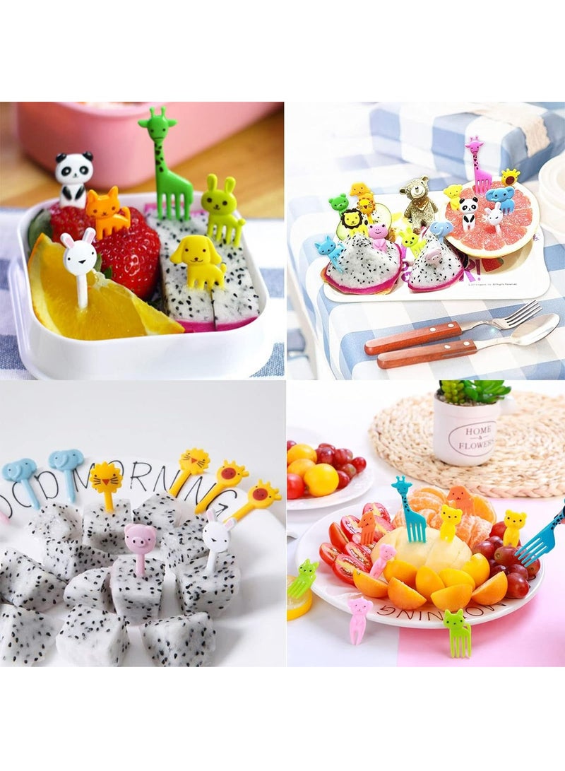 MODERN HOME 100 Pcs Food Fruit Fork Picks for Kids Cute Animals Box Decor Forks Cake Little Forks Dessert Forks Mini Cartoon Toothpick for Cake Dessert Pastry Party Supply - Image 4
