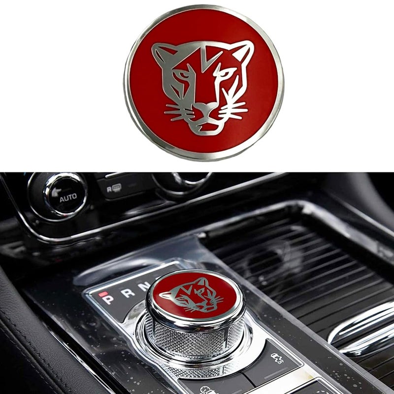 MAXDOOL Gear Shift Knob Cover Decoration Trim Sticker for Jaguar XF XE XJ F-Pace (Red) - Image 1