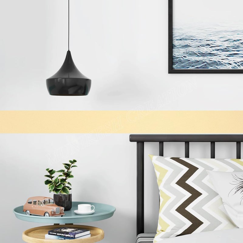 MUNIKESH CREATION Self-Adhesive Waterproof Wallpaper Stickers for Kitchen, Cabinets, Furniture, and Walls – Easy Peel and Stick DIY Vinyl Contact Paper for Home Renovation (Beige, 4x240 Inch) - Image 3