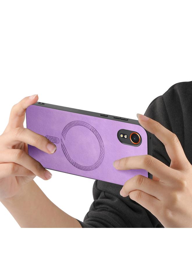 S-TOP Case For Samsung Galaxy XCover 7 Solid Color Retro Magsafe PU Back Cover Phone Case - Image 4