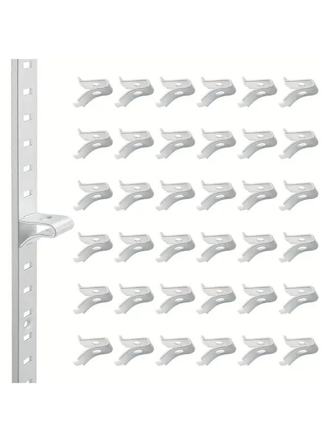 36pcs Adjustable Metal Shelf Support Clips High Load Bearing Pilaster Brackets Steel Wire Rack Clips - Image 1