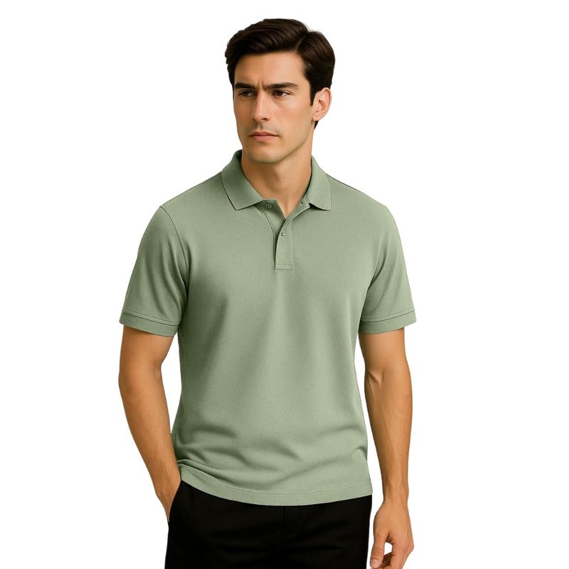 NOBERO Men's Cotton Solid Regular Fit Polo Shirt - Image 1