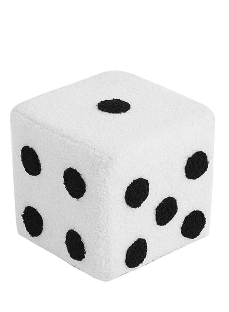 Generic Dice Ottoman Cube Chair，Small Square Footstool，Sponges Upholstered Footstool，Cube Bench，Lambswool Footstool，Dice Stool.for Living Room,Bedroom,Homeoffice Removable and Washable(White)  - Image 1