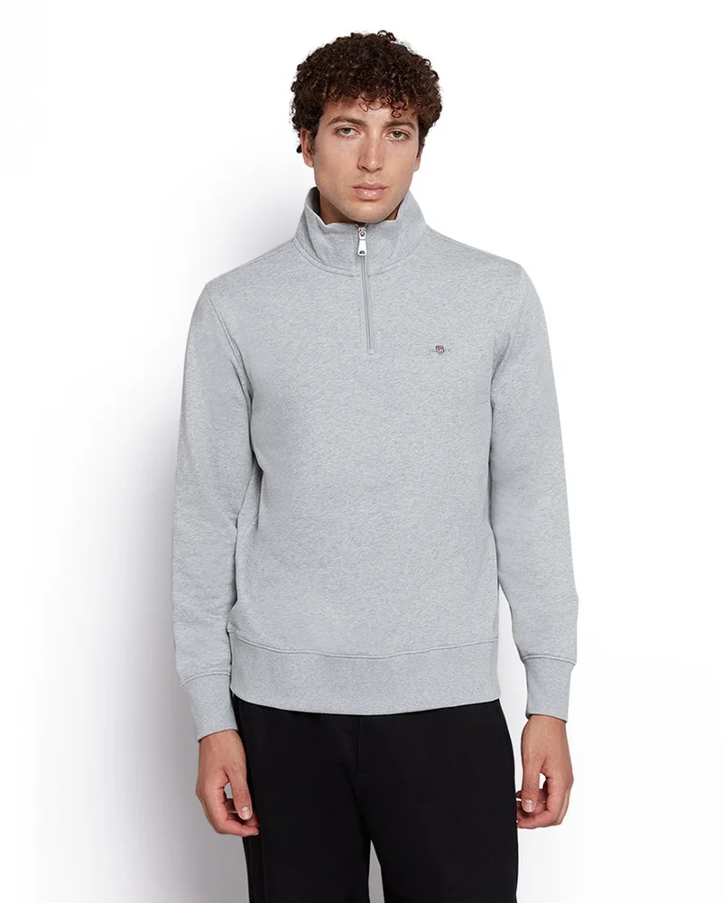GANT Gant Men’S Shield Logo Half Zip Cotton Sweatshirt