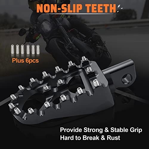 StarknightMT CNC Wide Fat Footpegs 360° Roating MX Foot Pegs Chopper Bobber Style Compatible with Dyna Fatboy Sportster Iron 883 (Black) - Image 5