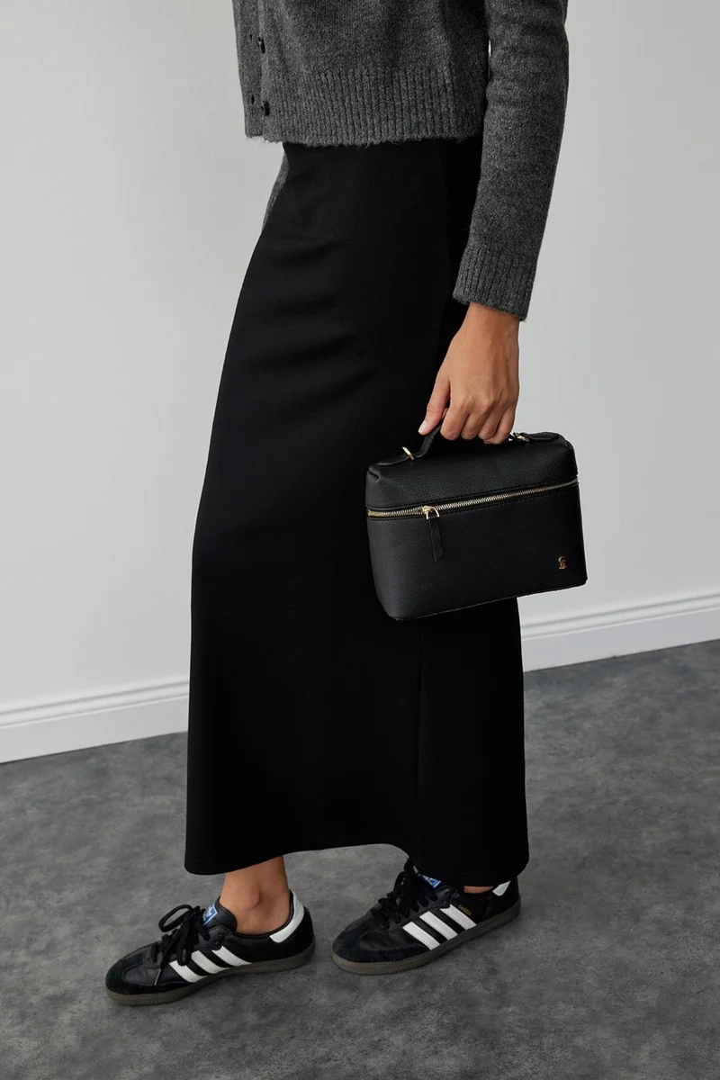 Suud Collection Black Slimming Maxi Pencil Skirt
