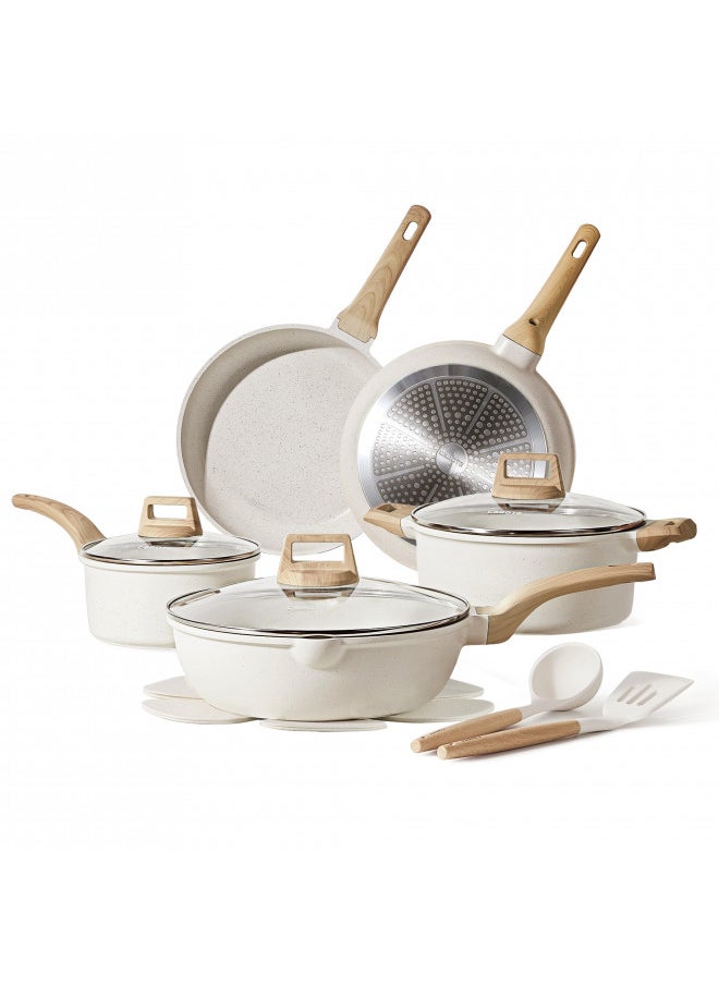 CAROTE CAROTE 14 Pcs Pots and Pans Set Nonstick,Cookware Set Kitchen Cooking Set with Utensil and Pan Protectors  - Image 1