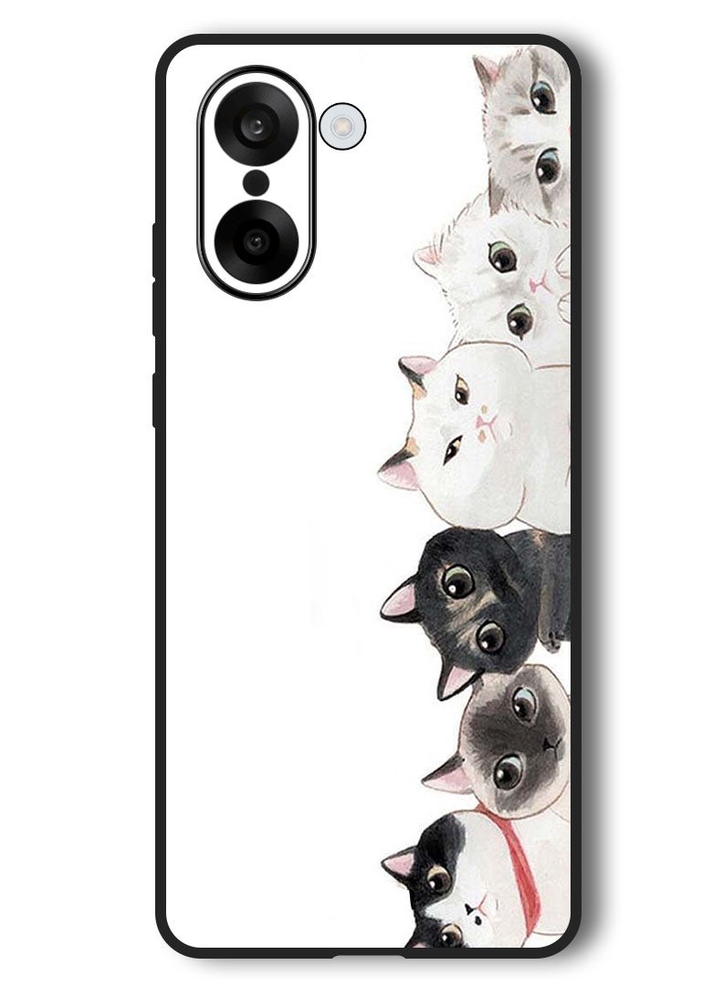 Theodor Case Compatible with OnePlus Nord CE 5 6.77 Inch Protection Shockproof Bumper Cover Cute Cats - Image 1