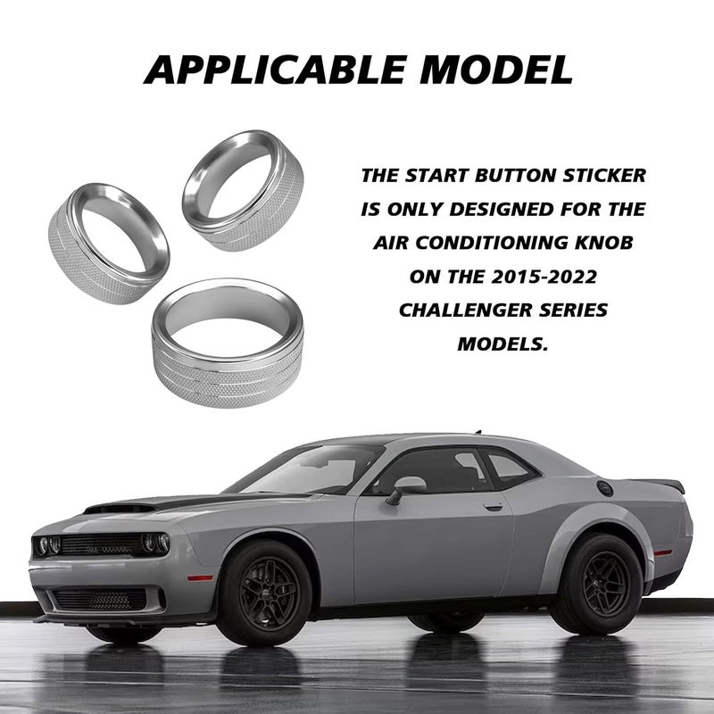 UZZH 3PCS AC Knob Cover Set for Car - Image 5