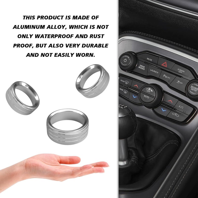 UZZH 3PCS AC Knob Cover Set for Car - Image 4