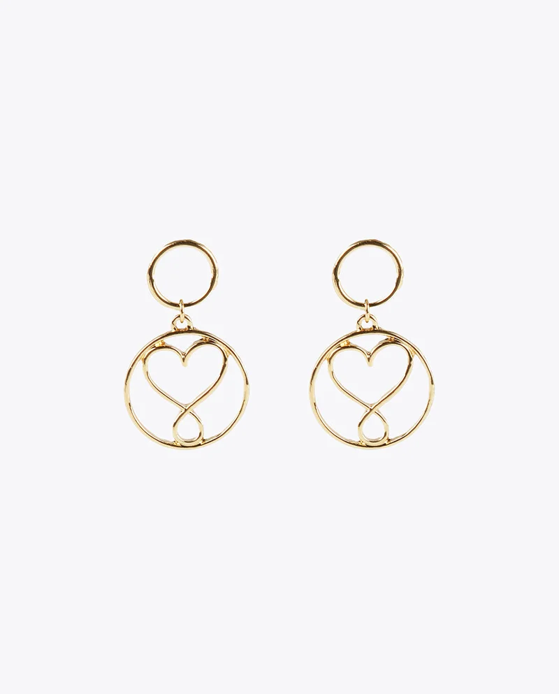 Lola Casademunt Circle earrings with infinity heart
