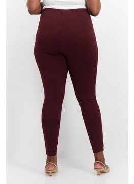 INC Women High Waist Skinny Pants, Maroon  - Image 2