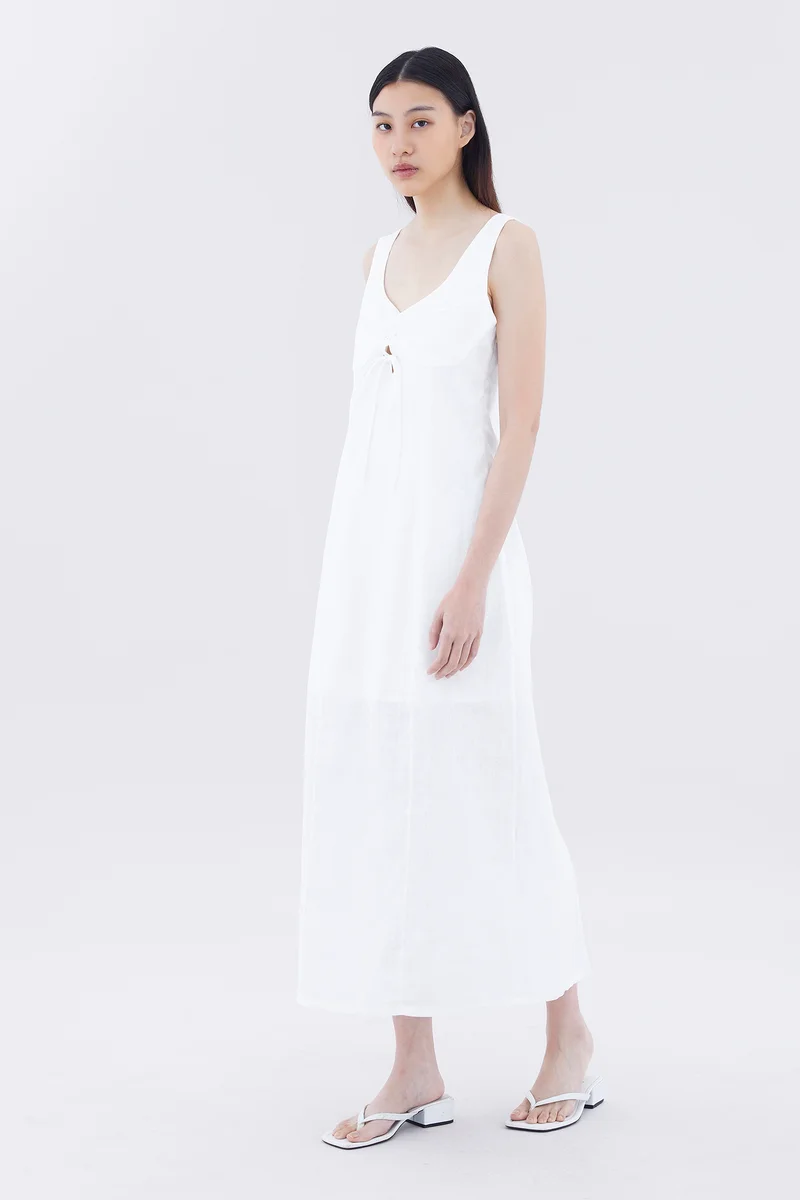 The Editor's Market Rocio Linen Tie-Front Dress