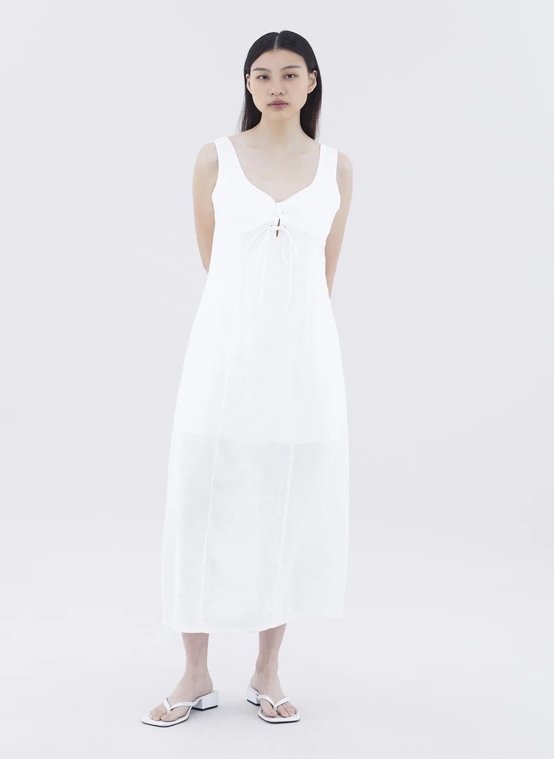 ذا اديتورز ماركت Rocio Linen Tie-Front Dress