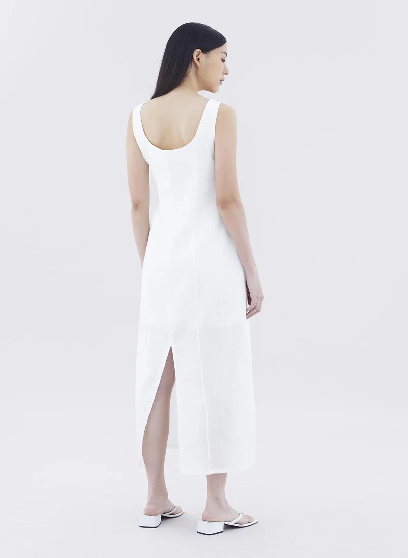 ذا اديتورز ماركت Rocio Linen Tie-Front Dress