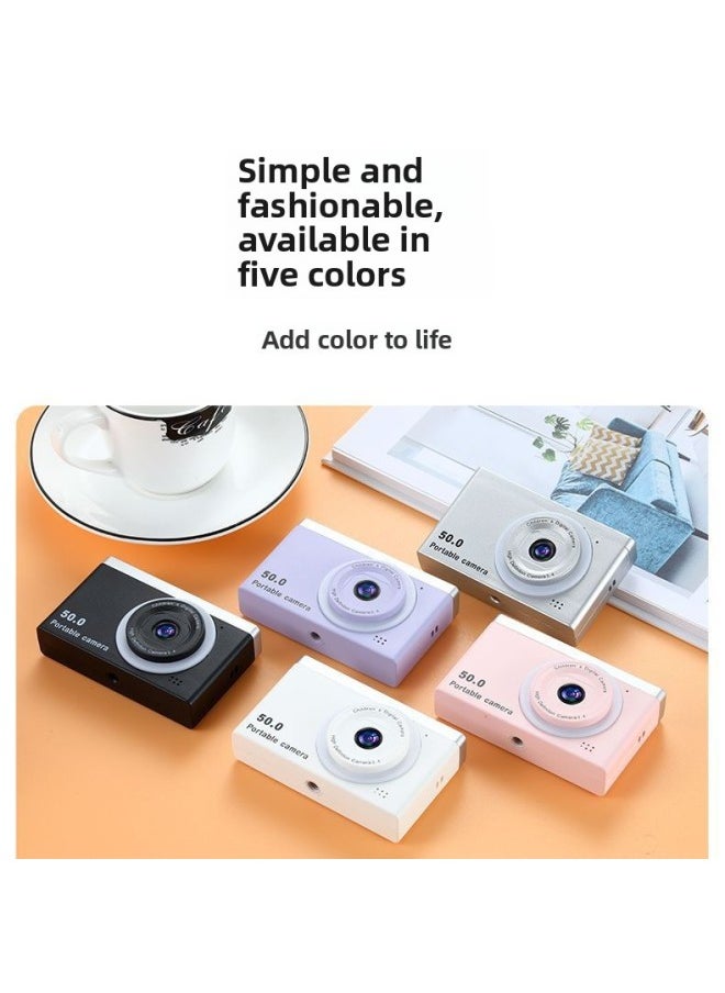 Generic Ccd Camera High-definition Dual-camera Digital Student Version Can Take Photos Can Be Transmitted Mobile Phone Listening To Music Travel Record Camera-Body Color:Ivory White [standard List Photo - Flash + Photo] - Bare Machine Without Card (cannot Take Photos)  - Image 1