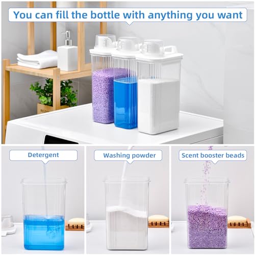 SUBEKYU Laundry Detergent Dispenser for Laundry Room,94oz Fabric Softener Dispenser,Liquid Laundry Detergent Container,Laundry Detergent Organizer for Laundry Room Organization with 6 Labels,2 Pack - Image 4