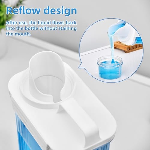 SUBEKYU Laundry Detergent Dispenser for Laundry Room,94oz Fabric Softener Dispenser,Liquid Laundry Detergent Container,Laundry Detergent Organizer for Laundry Room Organization with 6 Labels,2 Pack - Image 3