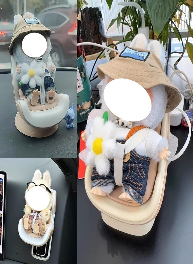 NUJOLI Doll car seat Compatible with 17cm Labu with Air Vent Clip and Desktop Display, Cute and Functional Car Ornament for Blind Box Doll Fans, Collectors - Image 3