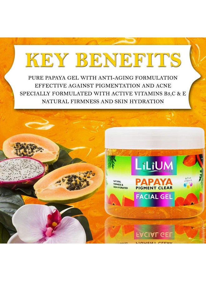 LILIUM Papaya Pigment Clear Facial Gel For Soft & Smooth Glowing Skin, Natural Firmness & Skin Hydrated, 900Gm - Image 3