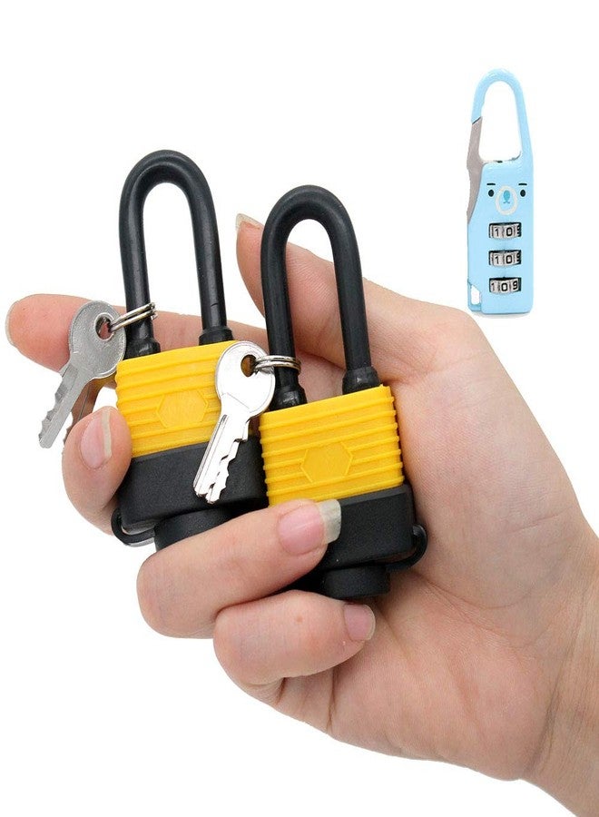 WANLIAN 30mm 2-Heavy Duty Waterproof Padlock - Ideal for Home, Garden Shed, Outdoor, Garage, Gate Security (2 Pieces Set, Send a Small Password Lock) - Image 1