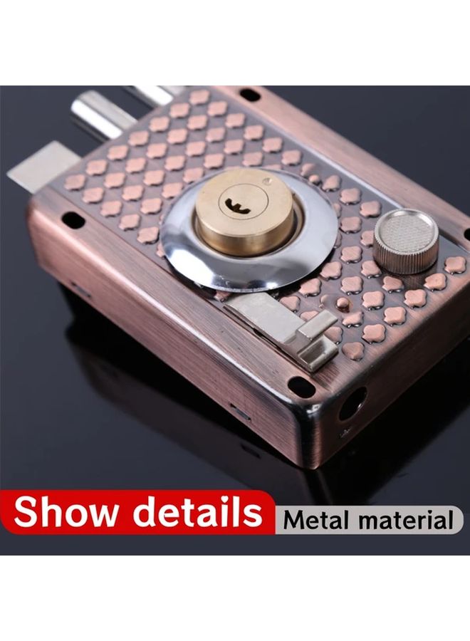 9331 Bronze Heavy Duty Copper Plated Anti Theft Vintage Exterior Door Lock With Cylinder And Key - Image 5