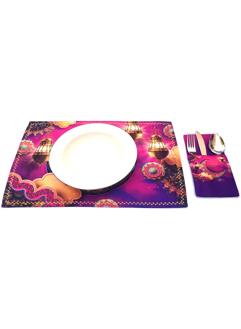 Alwan طقم رمضان من 6 حصائر و 6 حوامل أدوات مائدة - Image 2