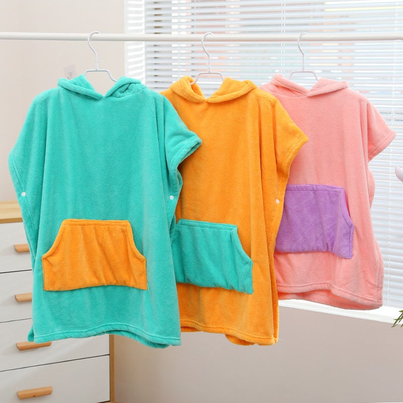 Wholesale New Small Dinosaur Wearing Children's Bath Towel Cute Soft Absorbent Baby Bath Bathrobe Hooded Cape(Yellow, 70*140cm) - Image 3