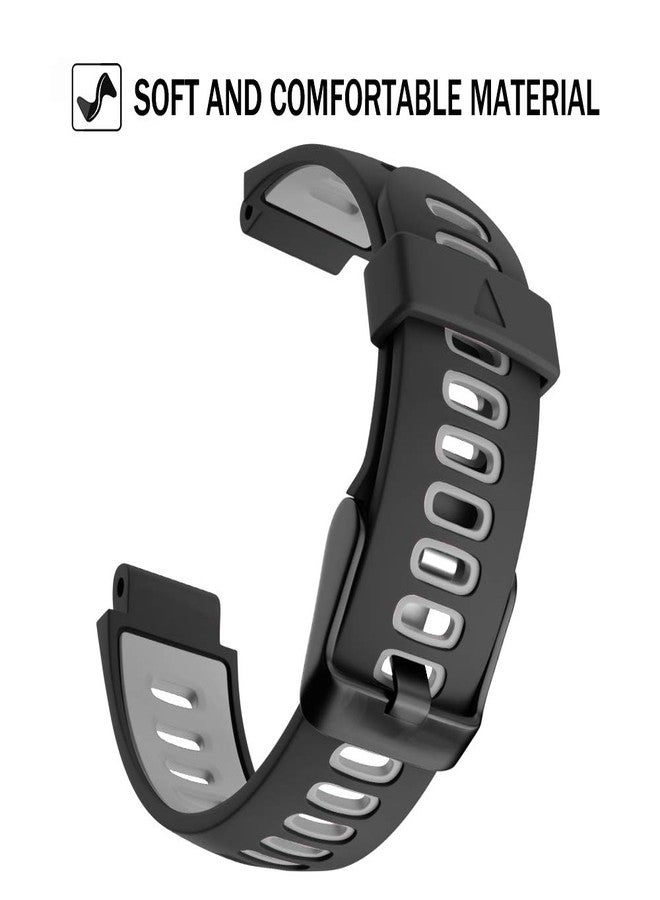 ISABAKE Watch Band for Garmin Forerunner 735XT/230/220/235/620/630,Compatible with Garmin Approach S20/S5/S6,Soft Silicone Replacement Wristbands with Metal Buckle,One Size (Black Buckle) - Image 4