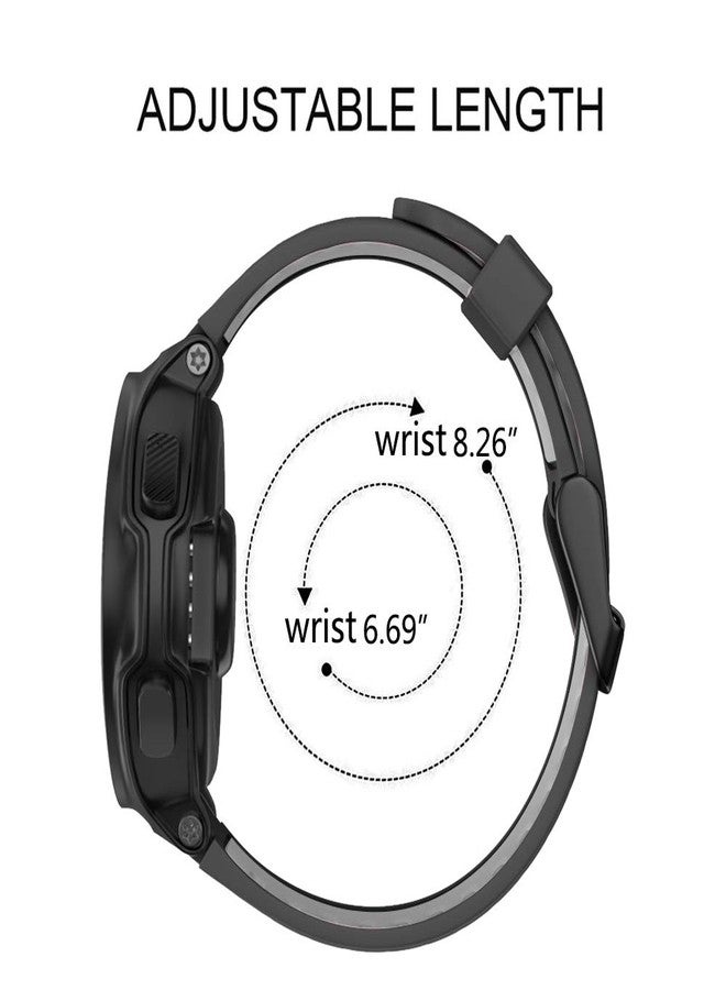 ISABAKE Watch Band for Garmin Forerunner 735XT/230/220/235/620/630,Compatible with Garmin Approach S20/S5/S6,Soft Silicone Replacement Wristbands with Metal Buckle,One Size (Black Buckle) - Image 5