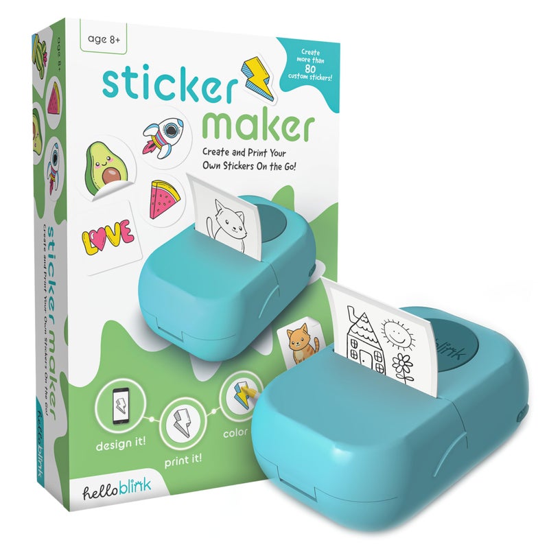 Ceaco Sticker Maker by Hello Blink Mini Stickers and Photo Printer Small Portable Bluetooth Thermal Printer Sticker Machine for Kids Gifts Aged 8 iPhone Android Compatible - Image 2