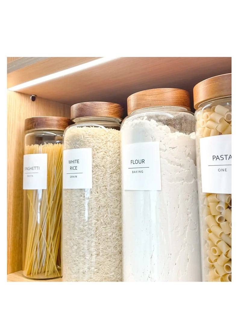 Tidy Wood Glass Storage Jar with Airtight Wooden Lid – Extra-Large Clear Organizer Jar for Bulk Food Storage, Pantry, Grains, and Household Essentials,  3400ml  ,1 Piece - Image 2