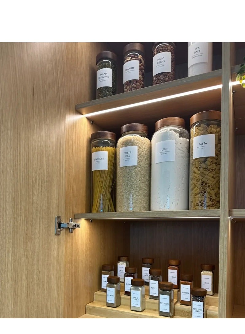 Tidy Wood Glass Storage Jar with Airtight Wooden Lid – Extra-Large Clear Organizer Jar for Bulk Food Storage, Pantry, Grains, and Household Essentials,  3400ml  ,1 Piece - Image 4