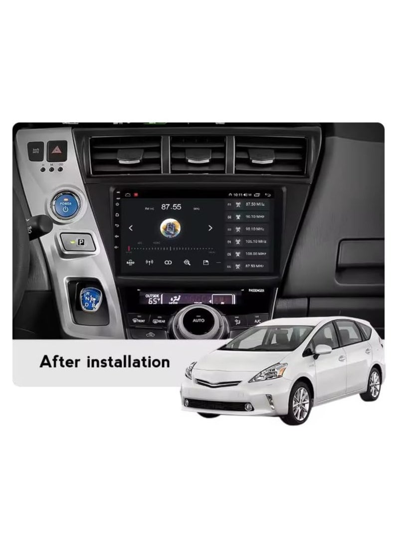 SHEZA STAR - Android Car Stereo for Toyota Prius Plus V Alpha 2012-2017 6GB RAM 128GB ROM Support SIM Card,Apple Carplay,Mirror-Link Wi-Fi BT, Radio GPS Navigation, 9 Inch IPS Touch Screen with AHD Camera Included - Image 1