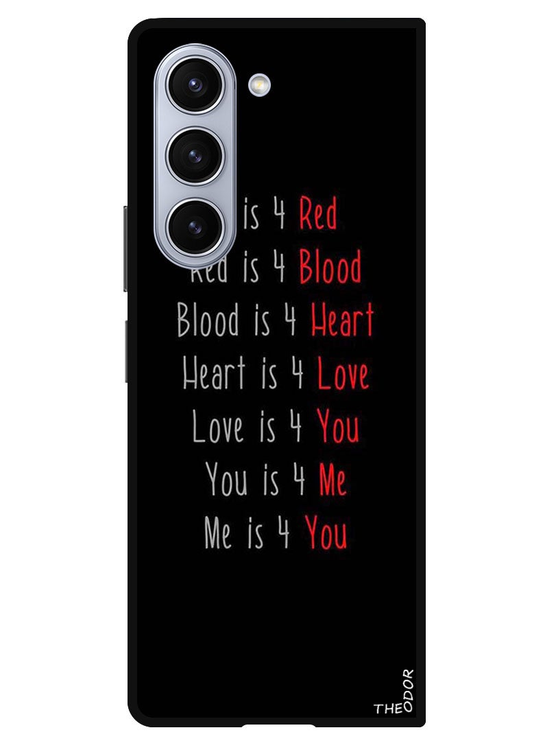 Theodor جراب واقٍ مضاد للخدش ومقاوم للصدمات لهاتف Samsung Galaxy Z Fold 6 اقتباس حب - Image 1