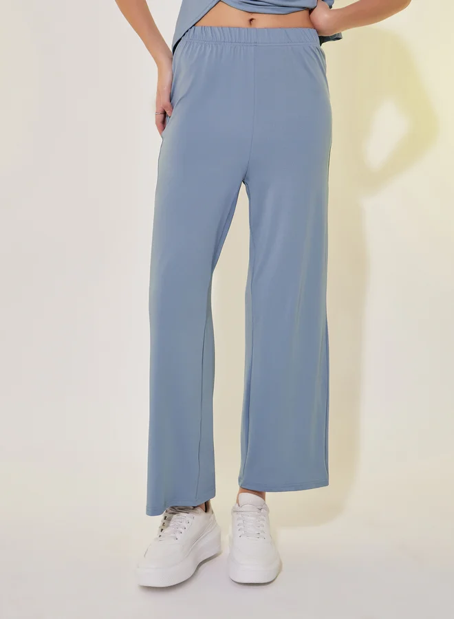 Take Two Asymmetrical Hem Short Sleeve T-Shirt and Pants Co-Ords