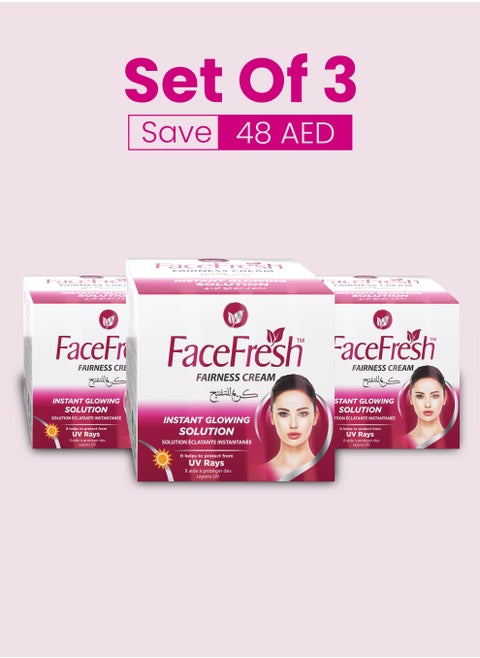 Set of 3 Fairness Cream - Reduces Acne, Blemishes & Dark Spots, Brightens Face Tone - For Sensitive Skin, Night Use