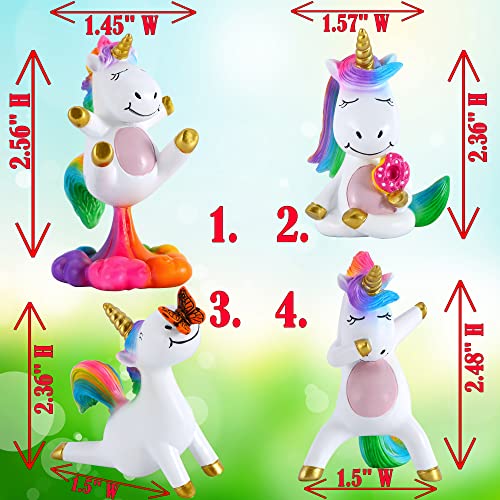 Mood Lab Miniature Unicorn Figurines Set - Funny Mini Statue Kit of 4 pcs - Unicorn Fairy Garden Accessories - Image 3