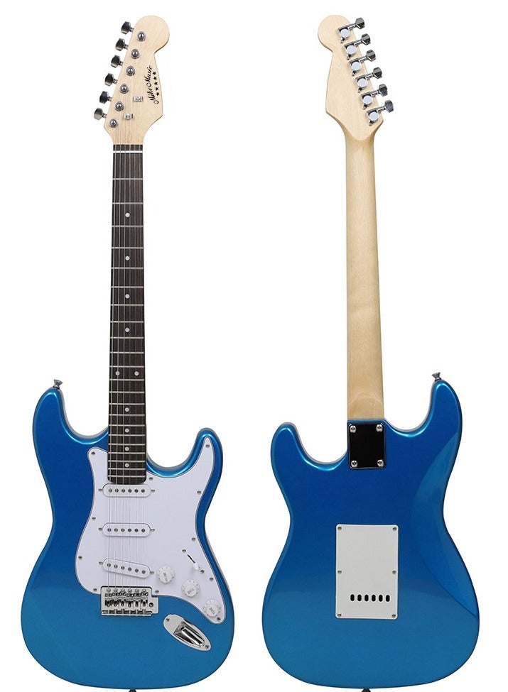 Mike Music 39 Inch Electric Guitar, Full Size Electric Guitar, Beginner Guitar, Solid Body 39" Blue Guitar for Starter, Guitar for Rock Pop Jazz Music with Bag, Strap, Strings, Cable, Picks Beginner Kit Ideal Holiday Birthday Gifts  - Image 5