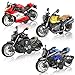 MLcnleS Alloy Metal Diecast Motorcycle Model Toy Set 4 Pack of 112 Scale DieCast Motorcycles with LightSounds Pull Back Function Toy Moto Bike for Kids Boys Girls and Collectors Ages 3 and up - Image 2