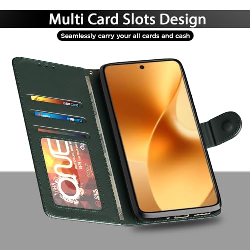 Pikkme Flip Cover for Realme 15 Pro 5G Leather Finish | Inside TPU with Card Pockets | Wallet Stand and Shock Proof | Complete Protection Flip Case(Green) - Image 5