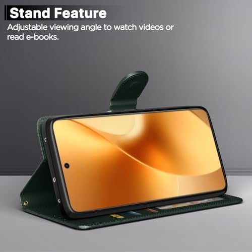 Pikkme Flip Cover for Realme 15 Pro 5G Leather Finish | Inside TPU with Card Pockets | Wallet Stand and Shock Proof | Complete Protection Flip Case(Green) - Image 3