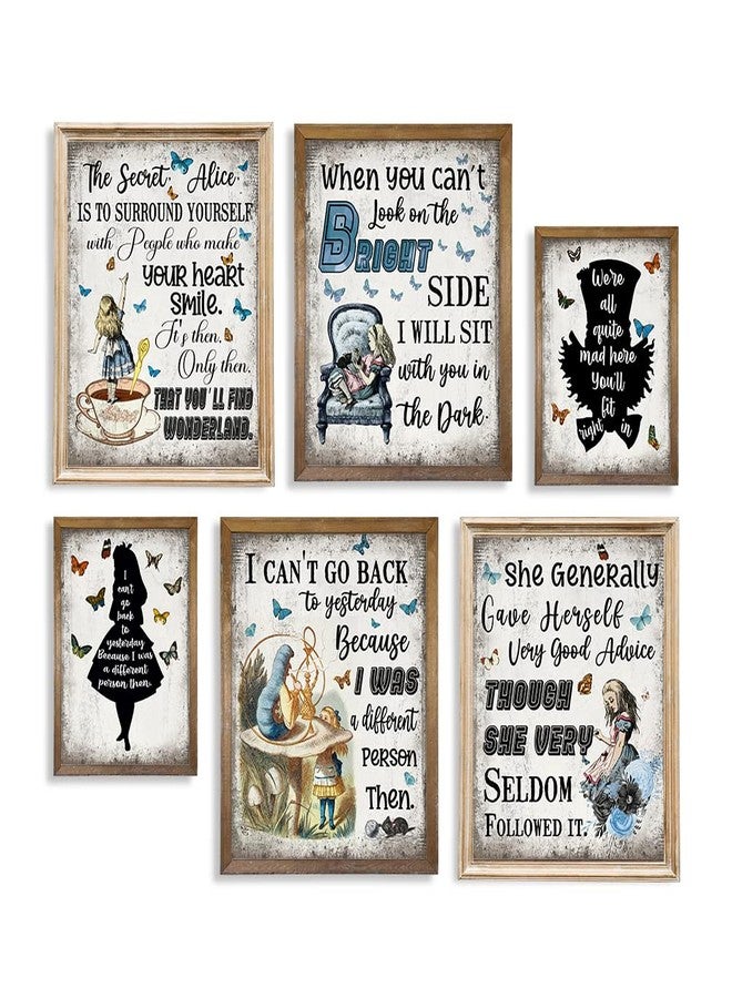 YUMKNOW Alice Inspirational Saying Quote Poster - Motivational Wall Art for Alice Fans - Alice in Wonderland Wall Art Decor Print - Mad Hatter White Rabbit Cheshire Cat - Affirmation Gift for Women Teen Girl - Image 1