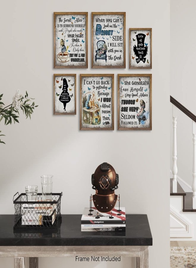 YUMKNOW Alice Inspirational Saying Quote Poster - Motivational Wall Art for Alice Fans - Alice in Wonderland Wall Art Decor Print - Mad Hatter White Rabbit Cheshire Cat - Affirmation Gift for Women Teen Girl - Image 4