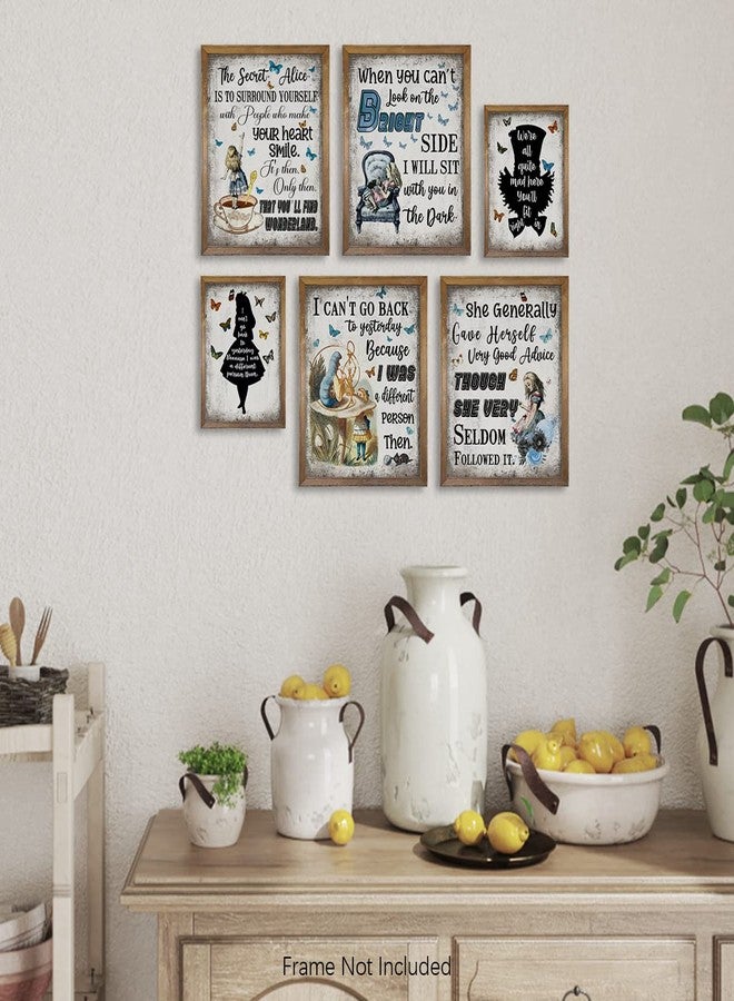 YUMKNOW Alice Inspirational Saying Quote Poster - Motivational Wall Art for Alice Fans - Alice in Wonderland Wall Art Decor Print - Mad Hatter White Rabbit Cheshire Cat - Affirmation Gift for Women Teen Girl - Image 3