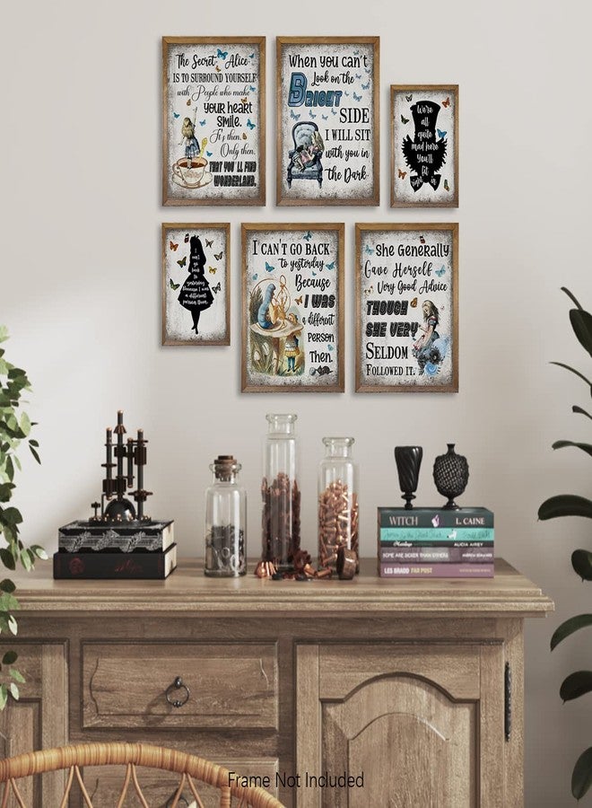 YUMKNOW Alice Inspirational Saying Quote Poster - Motivational Wall Art for Alice Fans - Alice in Wonderland Wall Art Decor Print - Mad Hatter White Rabbit Cheshire Cat - Affirmation Gift for Women Teen Girl - Image 5