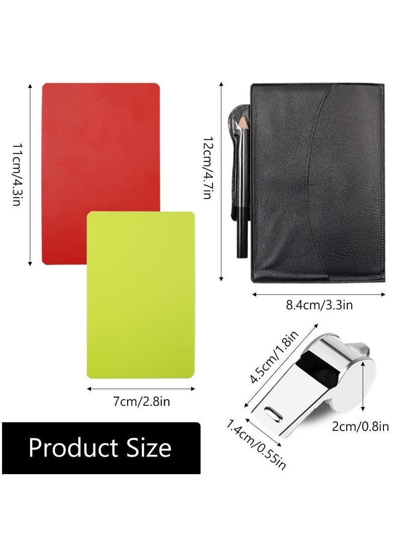 KASTWAVE - 3 Set Soccer Coach Whistle with Referee Card Set, Warning Referee Red and Yellow Cards and Metal Referee Whistle for Game Sports, Soccer Football Penalty Card Wallet with Record Sheet and Pencil - Image 1