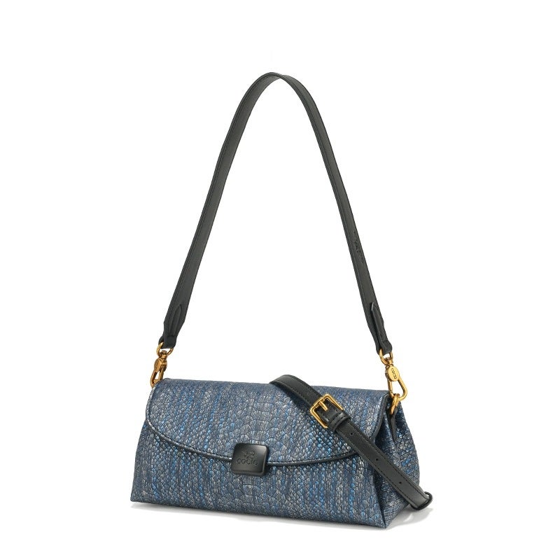 Cocio New Snake Blue Underarm Bag Multi-Compartment Casual Soft Leather Women'S Bag Live Sale - Image 3