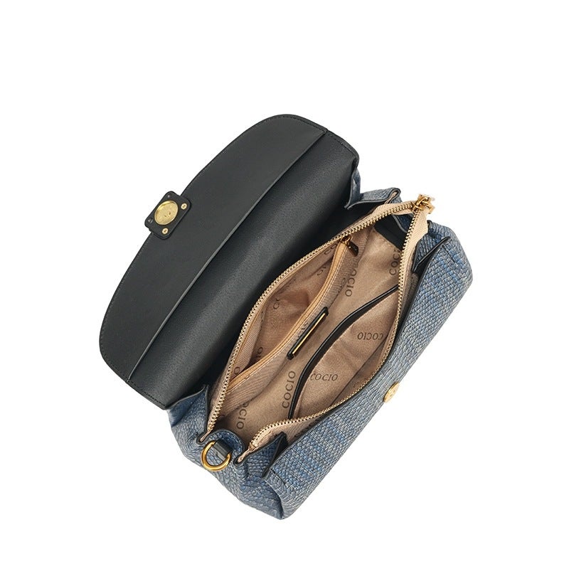 Cocio New Snake Blue Underarm Bag Multi-Compartment Casual Soft Leather Women'S Bag Live Sale - Image 5